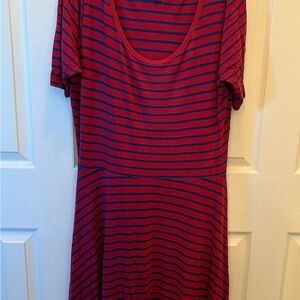 Red and Blue Striped Dress